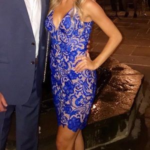 Dress the Population Blue Lace Dress